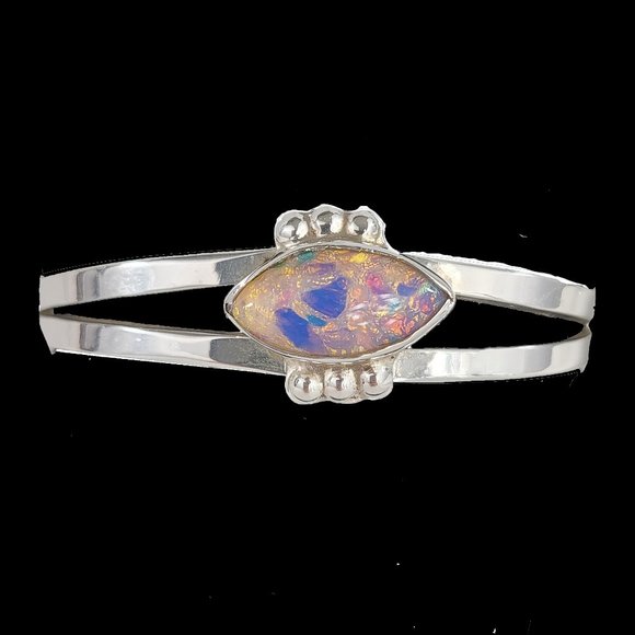 Jewelry - Sterling Silver Cuff Bracelet with Opal Stone